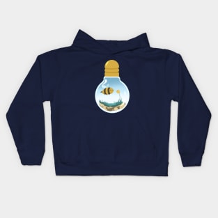 Cute Bee in Lightbulb Terrarium Kids Hoodie